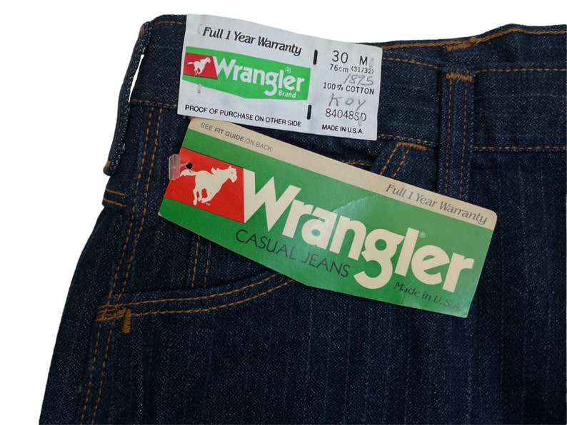 vintage Wrangler Streifen Jeans Hose Größe 30M 30x30.5 gerades Bein Neu mit Etikett 80er Jahre Bild 4