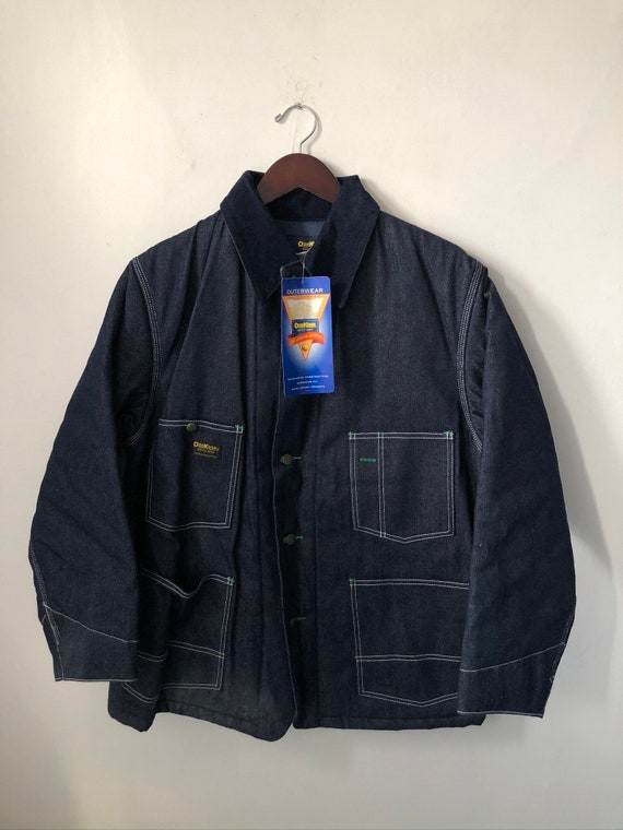 vintage oshkosh quilted lined denim chore coat me… - image 1