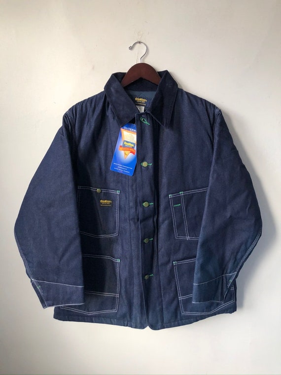 vintage oshkosh quilted lined denim chore coat men