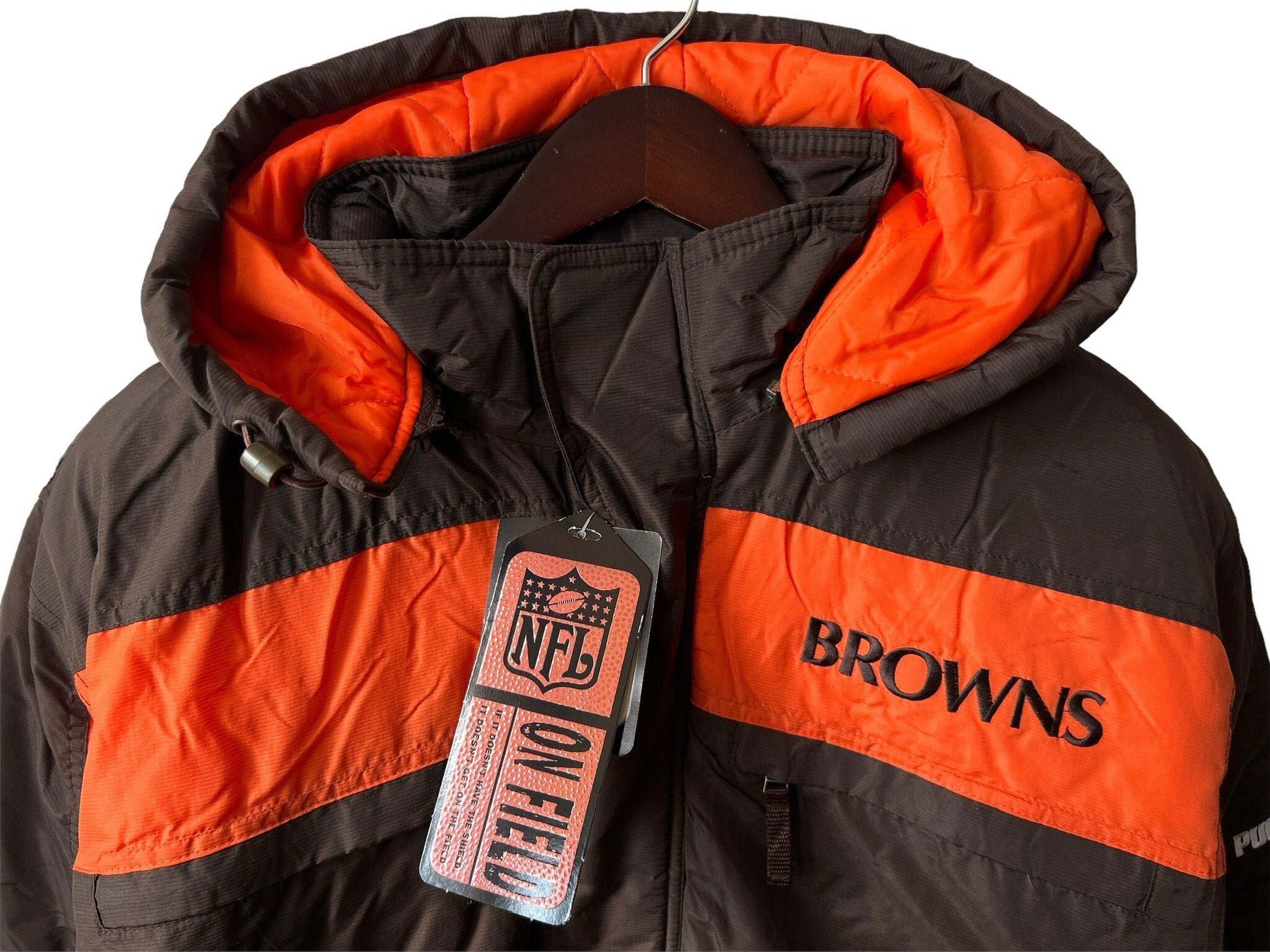 Vintage Puma Cleveland Browns NFL Pro Line Jacket Coat Mens