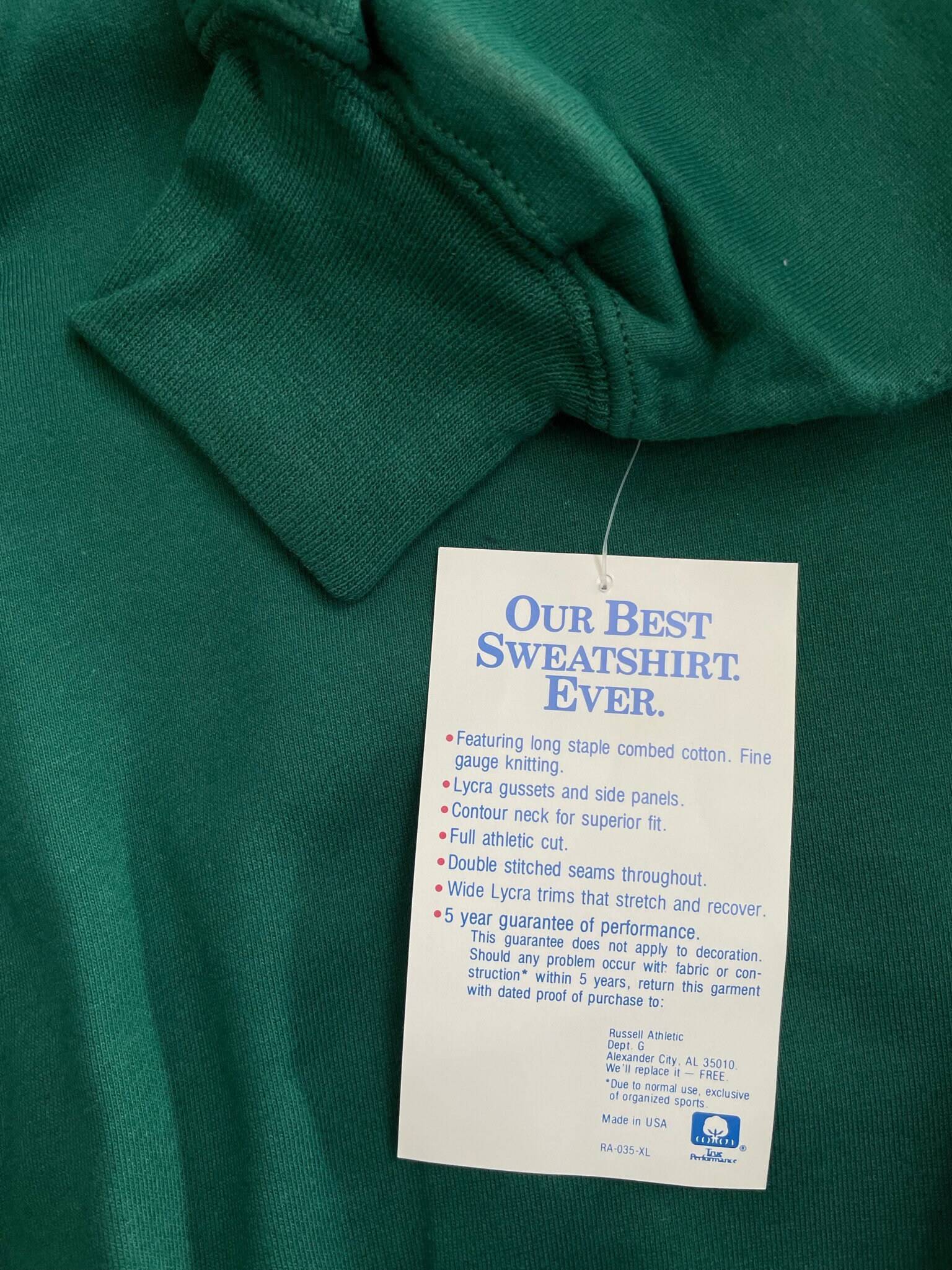 Vintage Russell Pro Cotton Crewneck Sweatshirt Mens Size XL