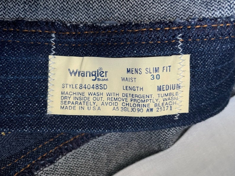vintage Wrangler Streifen Jeans Hose Größe 30M 30x30.5 gerades Bein Neu mit Etikett 80er Jahre Bild 7