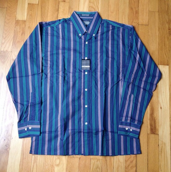 vintage members only striped shirt mens size larg… - image 2