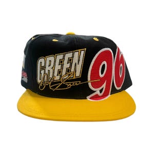vintage david green #96 CAT team racing nascar snapback hat cap adult OSFA deadstock NWOT 90s