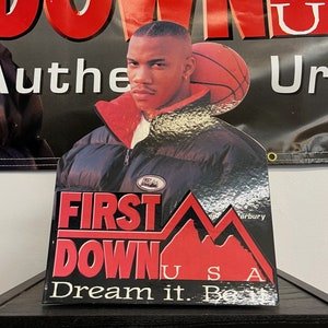 vintage first down stephon marbury kleine Aufsteller Pappaufsteller 90er Jahre Pappaufsteller