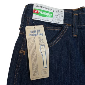 vintage Wrangler Streifen Jeans Hose Größe 30M 30x30.5 gerades Bein Neu mit Etikett 80er Jahre Bild 3