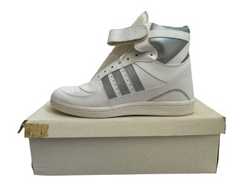 vintage three stripe high top basketball shoes mens 7 deadstock NIB 80s