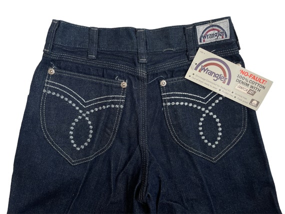 vintage wrangler boot flare silver stud jeans siz… - image 5