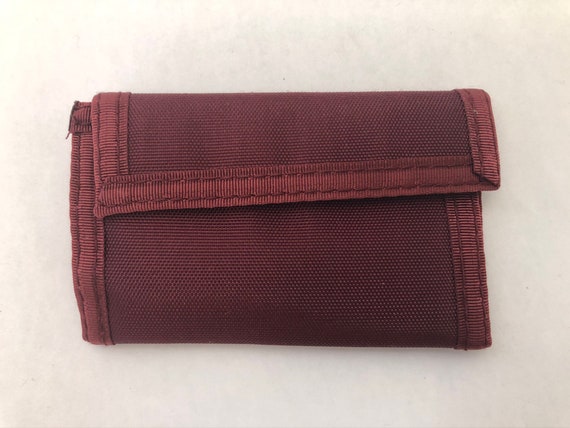 vintage jordache maroon nylon trifold wallet dead… - image 3