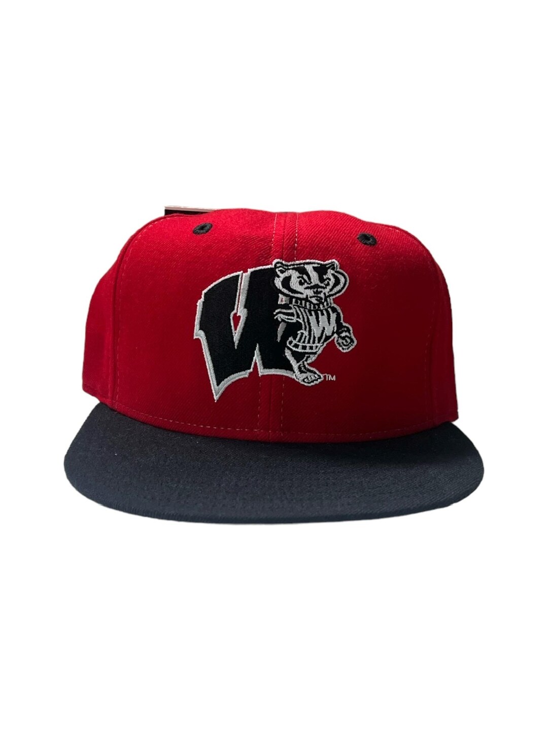 Vintage Wisconsin Badgers Wool Fitted Hat Size 6 3/4 Deadstock NWT