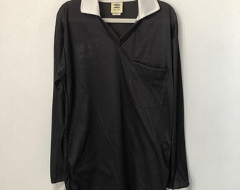 vintage umbro árbitro camiseta de fútbol de manga larga polo hombres tamaño pequeño deadstock NWT 90s hecho en EE.UU.