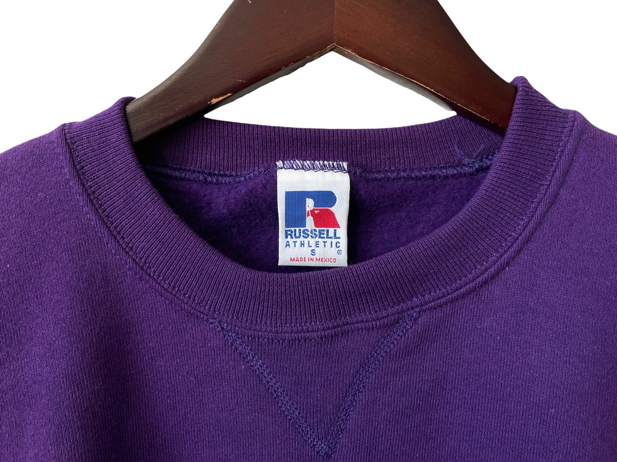 Felpa Vintage Russell Athletic Taglia S - Rossa, Anni '70, Fatta In USA - Nuova Senza Etichette