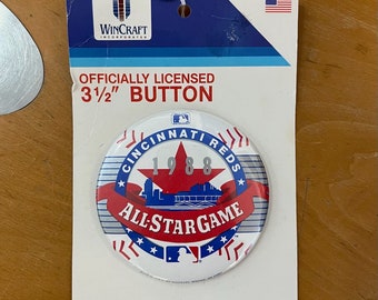 vintage MLB all star game cincinnati reds pinback button 1988 80s baseball NWT