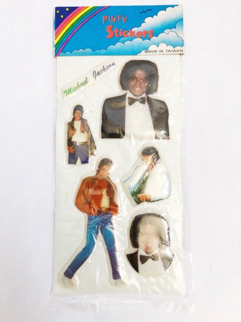 vintage michael jackson thriller era puffy stickers deadstock NIP 80s
