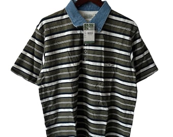 Vintage Rate Jeans Poloshirt Herren Größe Large deadstock neu neu mit Etikett 90er Jahre