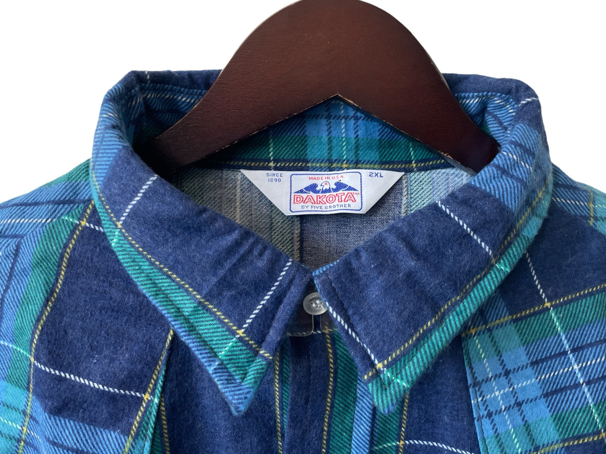 Vintage Five Brother Dakota Plaid Flannel Shirt Mens Size 2XL