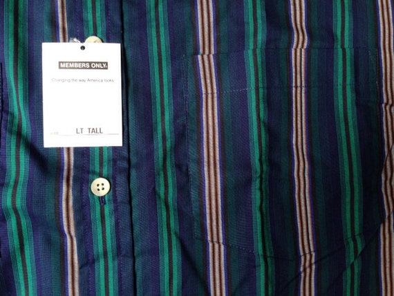 vintage members only striped shirt mens size larg… - image 3