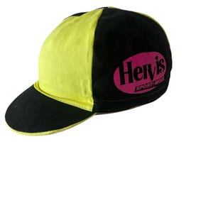 vintage neon cotton hervis sport mode cycling cap mens OSFA deadstock NWOT 80s