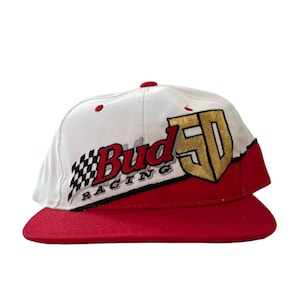 vintage ricky craven #50 budweiser racing nascar snapback hat cap adult OSFA deadstock NWOT 90s