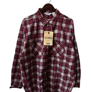 vintage five brother plaid flannel shirt mens size 3XL deadstock NWT 80s made in USA