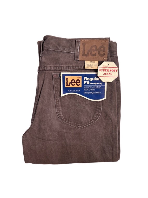 vintage lee dark mauve tapered leg jeans size 34x… - image 2