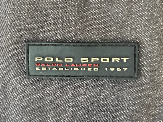 vintage polo sport ralph lauren denim leather tot… - image 2