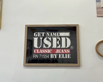 vintage get used by elie classic jeans dealer issue poster store display 90s