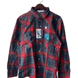 vintage five brother dakota plaid flannel shirt mens size 2XL deadstock NWT 80s made in USA