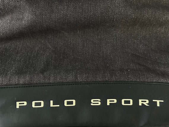 vintage polo sport ralph lauren denim leather tot… - image 3