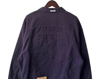 vintage boss denim jean jacket mens size large deadstock NWT 90s