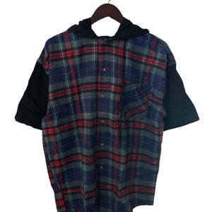 Short sleeve flannel hoodie hotsell