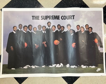 vintage nike basketball poster print the supreme court 80s printed in USA NBA