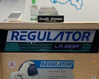 vintage LA gear regulator sneakers acrylic dealer sign store display 90s