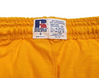 Pantaloncini Vintage Russell Athletic Anni '90, Arancioni, Taglia M, Nuovi Senza Etichette (NOS USA)