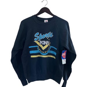 vintage PONY crewneck sweatshirt mens size large deadstock NWT 80s made in USA