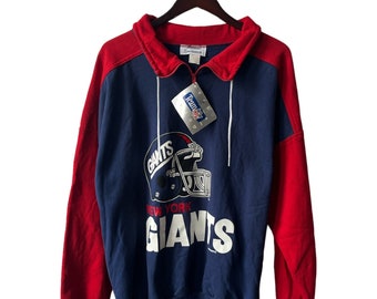 vintage new york giants 1/4 zip sweatshirt mens size XL deadstock NWT 80s made in USA