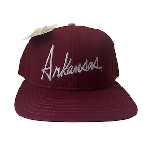 vintage arkansas razorbacks hat cap adult OSFA deadstock NWT 90s made in USA