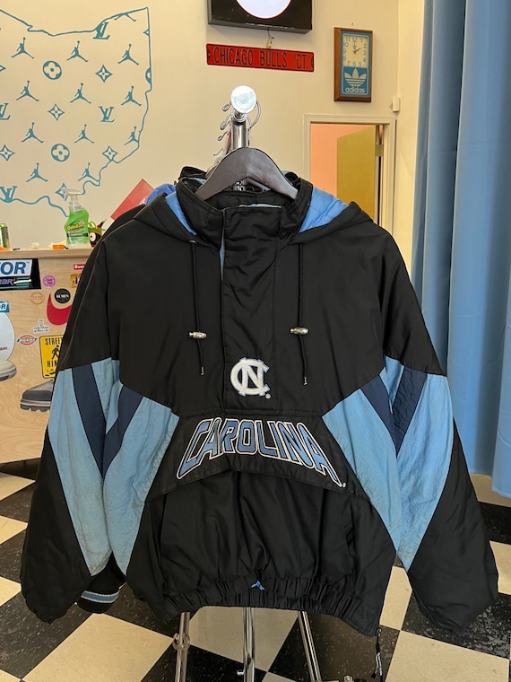 vintage unc tar heels 1/2 zip parka starter jacke… - image 1