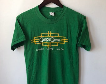 vintage compucamp graphic t-shirt mens size medium deadstock NWOT 90s made in USA