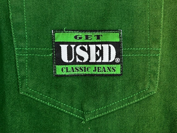 vintage get used green jeans mens size 31 deadsto… - image 5