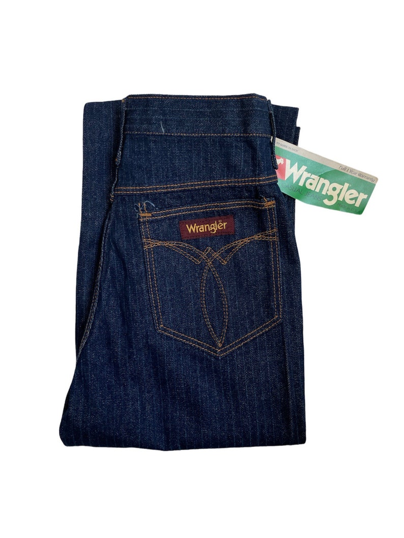 vintage Wrangler Streifen Jeans Hose Größe 30M 30x30.5 gerades Bein Neu mit Etikett 80er Jahre Bild 2