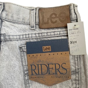 vintage lee riders ice grey straight leg jeans size 31 husky deadstock NWT 90s made in USA image 3