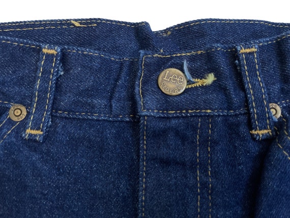 vintage lee dark denim trim fit straight leg jean… - image 8