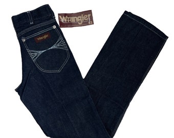 vintage wrangler straight leg vanishing point jeans size 26x30 deadstock NWT 80s made in USA