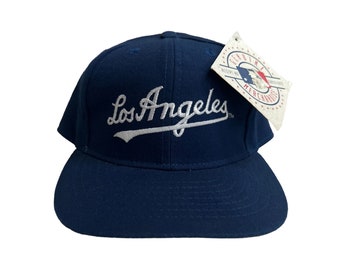 vintage los angeles dodgers fitted cap hat adult size 7 1/8 deadstock NWT 90s made in USA