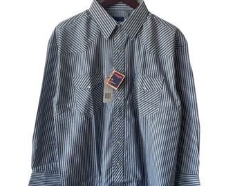 vintage wrangler cowboy cut western snap shirt mens size XL deadstock NWT 80s