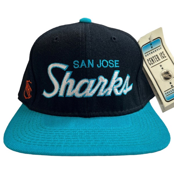 vintage san jose sharks sports specialties fitted hat cap adult size 6 3/4 deadstock NWT 90s