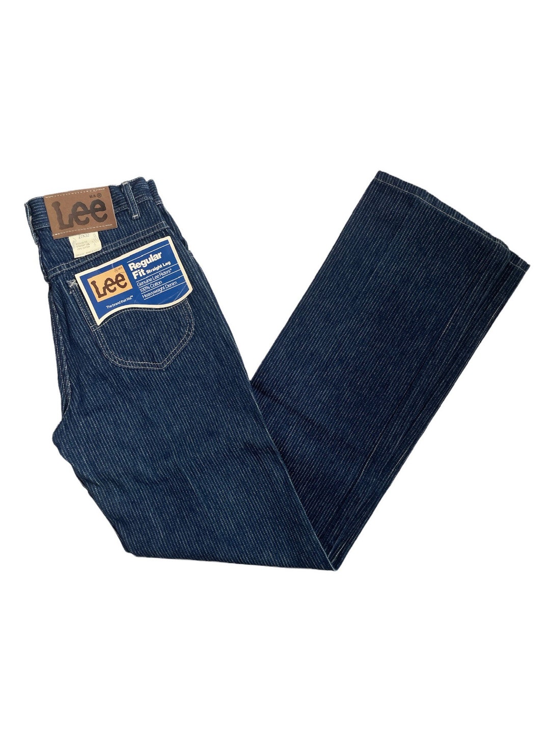 Vintage Lee Railroad Stripe Jeans Straight Leg Size 27x32