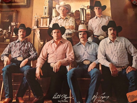 Vintage Wrangler Blue Bell Jeans Denim 1981 Promotional Poster