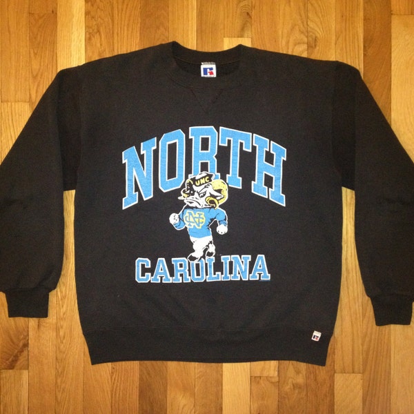 vintage north carolina tar heels crewneck russell size large